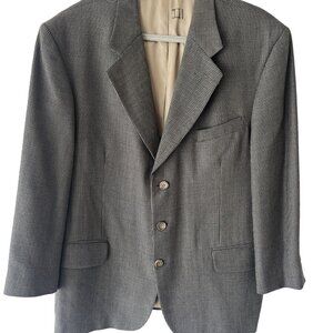 Oscar de la Renta 44S Brown check Plaid Suit Blazer Sports Jacket 3 Button Wool